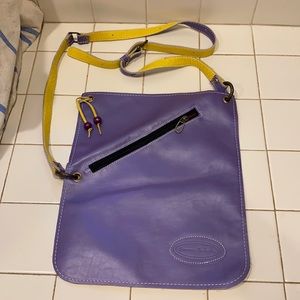 Giovanni Torlaschi leather purple yellow bag
